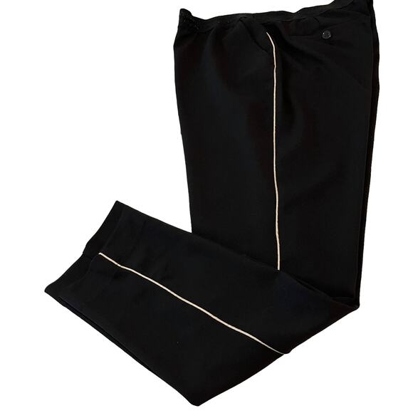 EUGEN KLEIN STRAIGHT LEG PULL-ON PANTS, WOMENS, 18-BLACK - GOLDTONE SIDE STRIPES - Picture 6 of 10